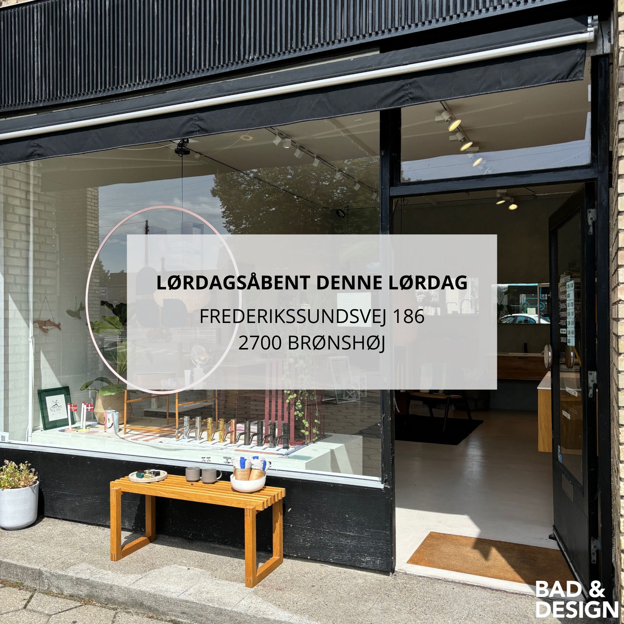 Bad&Design Facebook ad: Vi har åbent hver lørdag i Bad&Design Brønshøj
