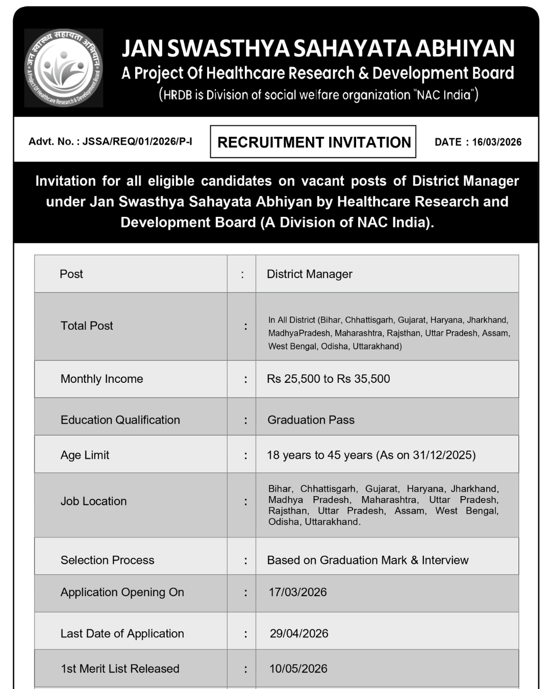 jan swasthya sahayata abhiyan Facebook ad from Mar 28, 2026