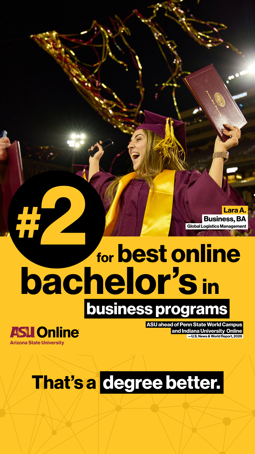 ASU Online Facebook ad