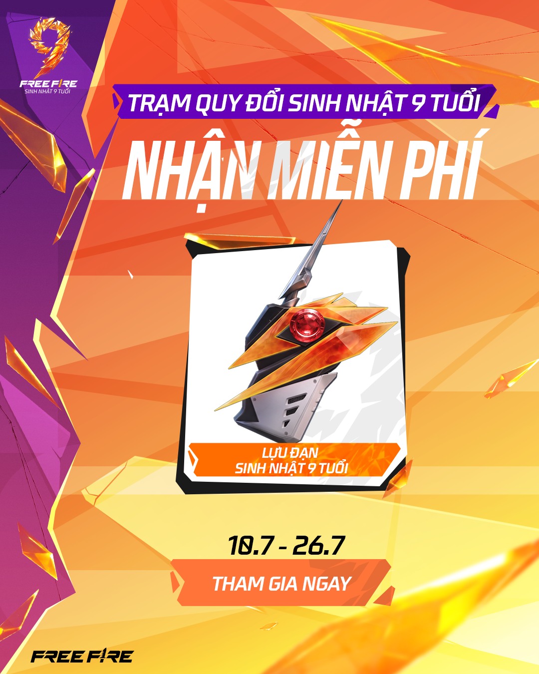 Garena Free Fire Facebook ad: TRẠM 2 - QUY ĐỔI SINH NHẬT 9…