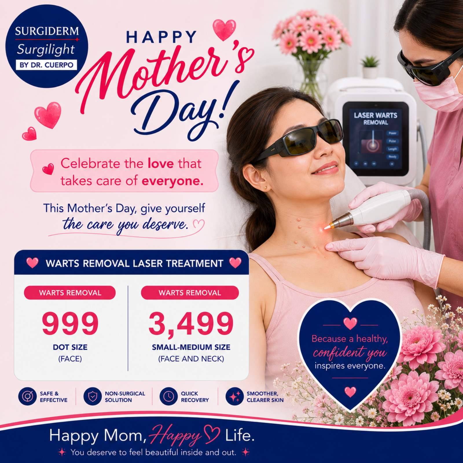 Surgiderm SM Center Angono Facebook ad: Mom deserves to glow, and so do you!