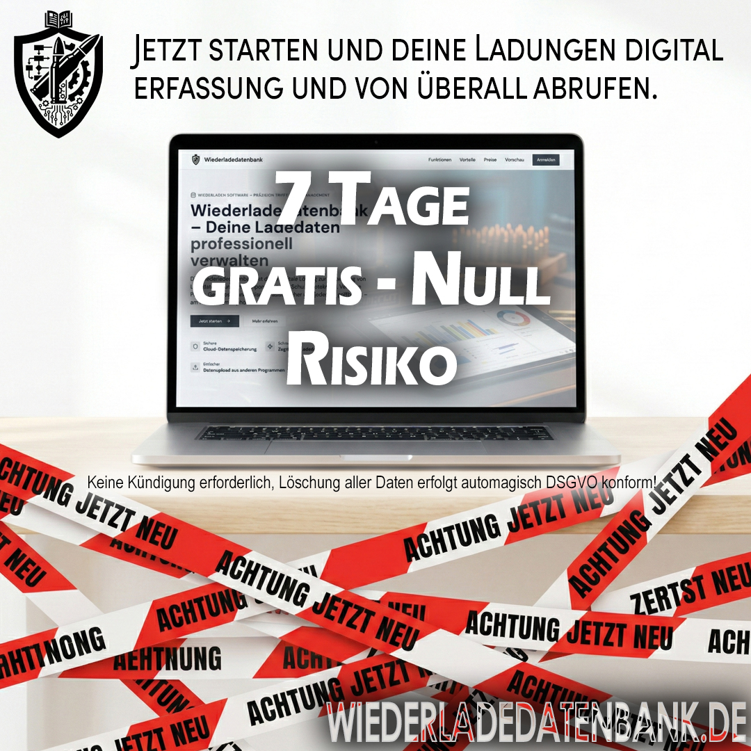 Wiederladedatenbank Facebook ad: Wiederladedatenbank, Die Software für Wiederlader