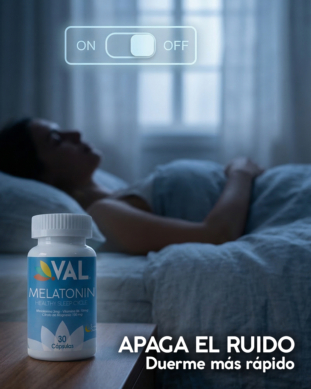 VAL NATURAL Facebook ad: Descanso Profundo con Magnesio y B6