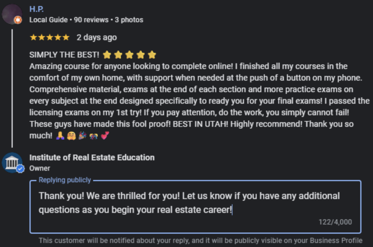Institute Of Real Estate Education Facebook ad