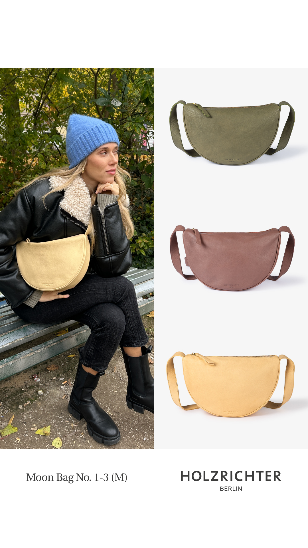 HOLZRICHTER Berlin Facebook ad: Moon Bag No 1-3 (M)