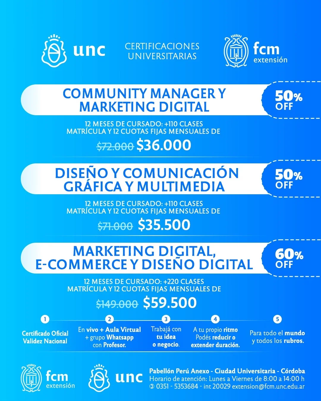 Marketing Digital Ecommerce FCM UNC Facebook ad: Transformá tu futuro digital con la UNC