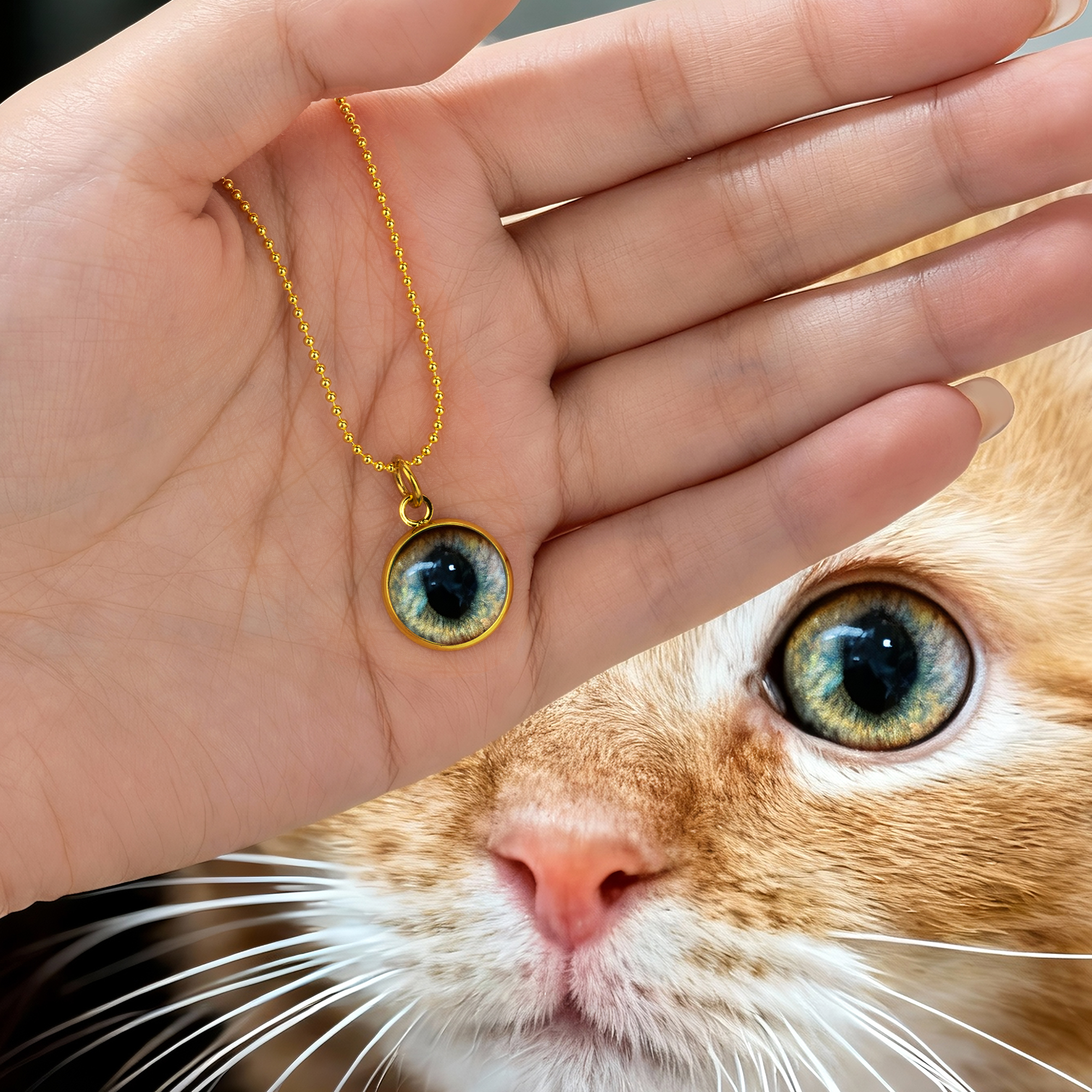 Callie France Facebook ad: Collier personnalisé avec photo de l'oeil de l'animal de…