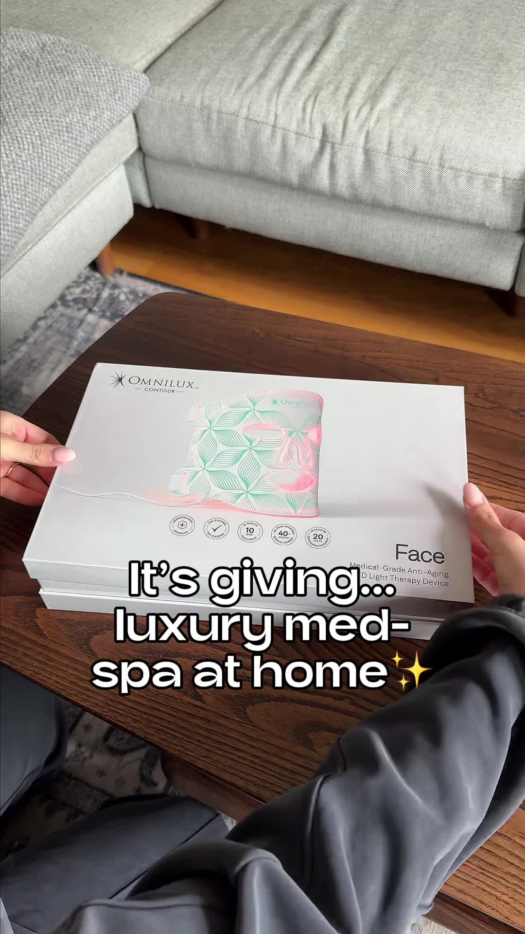 Omnilux Facebook ad: Get Glowing Skin From Home