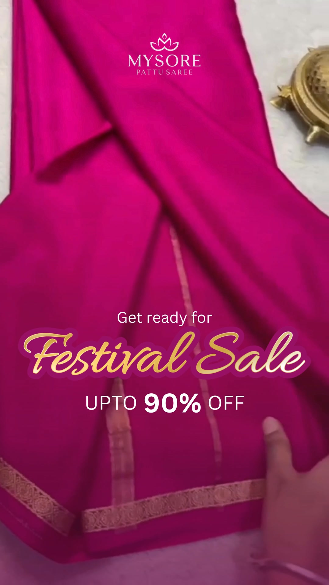 Mysore pattu Facebook ad: Festival Sale, 90% OFF, Shop Your Saree Now!