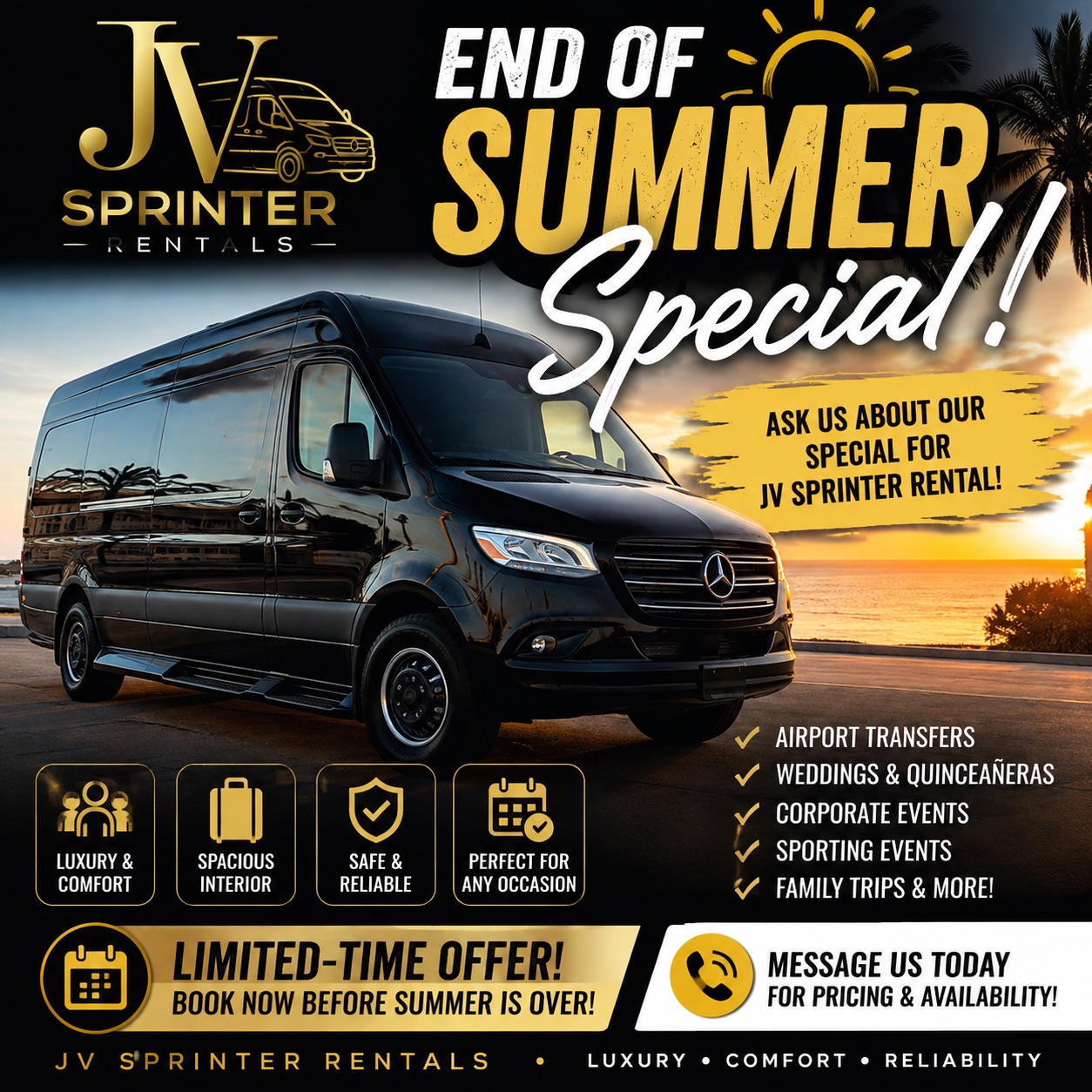 JV Sprinter Rentals LLC Facebook ad: Sprinter Rentals