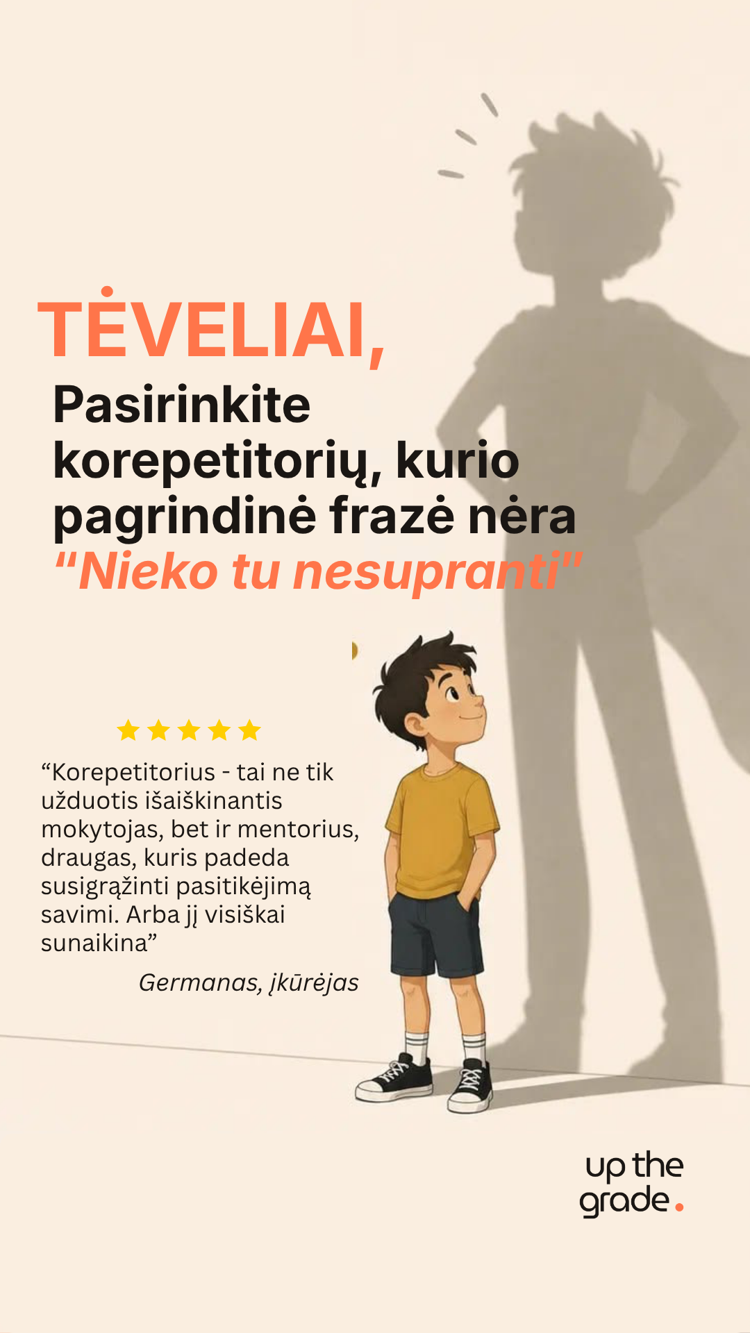Upthegrade.lt Facebook ad: Individualios matematikos pamokos 5-12 kl.