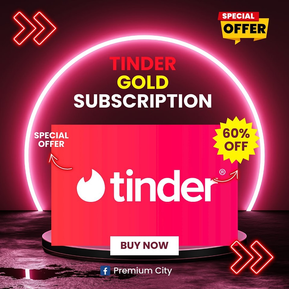 Premium City Facebook ad: Tinder Gold Subscription 1 Month 60% OFF