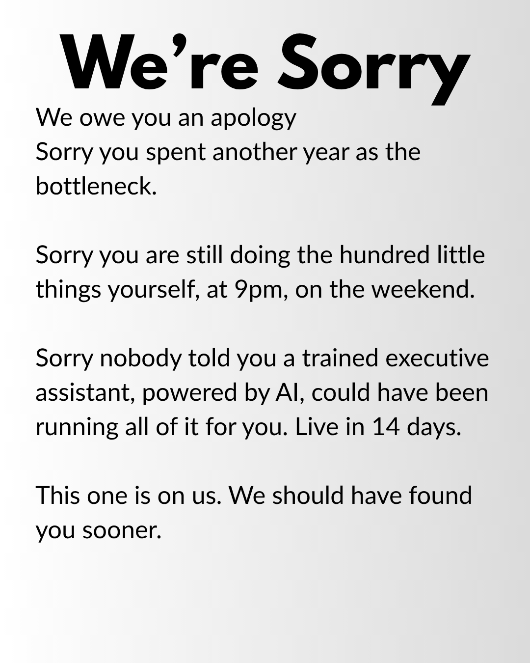 Mitch Conquer Facebook ad: Executive assistant + AI Agents done for you