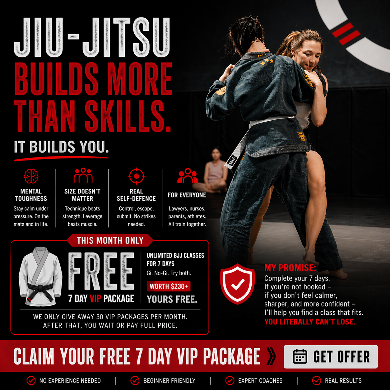 Roar MMA Facebook ad: Start Your FREE 7 Day BJJ Trial
