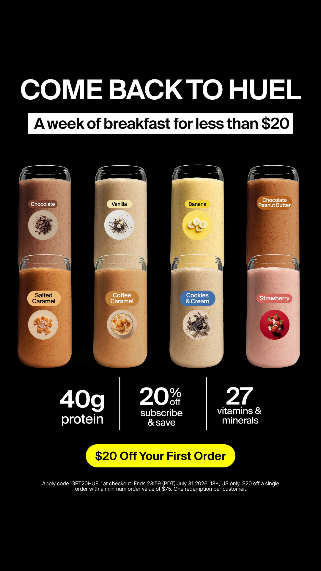 Huel Facebook ad