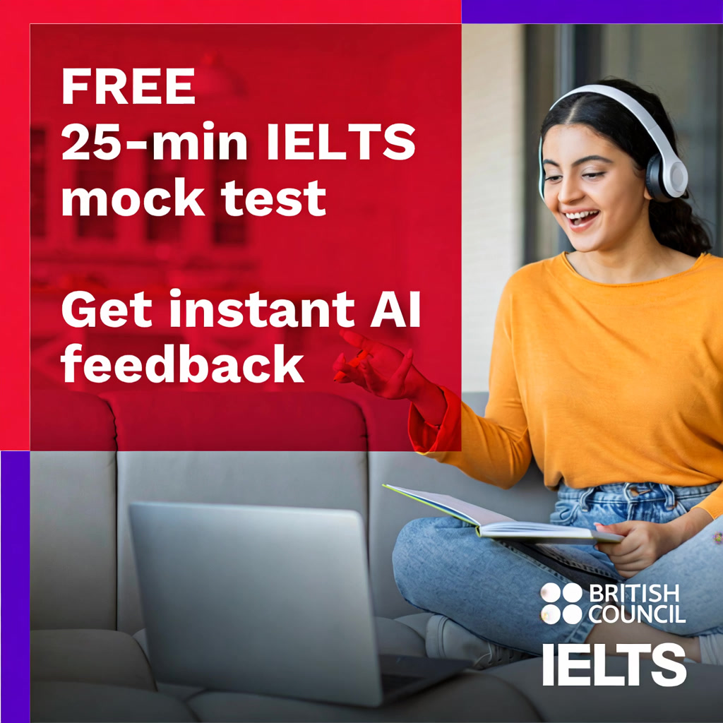 British Council Nepal Facebook ad: FREE 25-min IELTS mock test