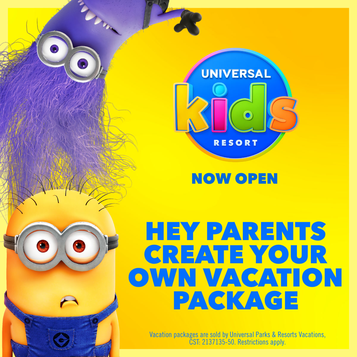 Universal Kids Resort Facebook ad from Sep 1, 2026