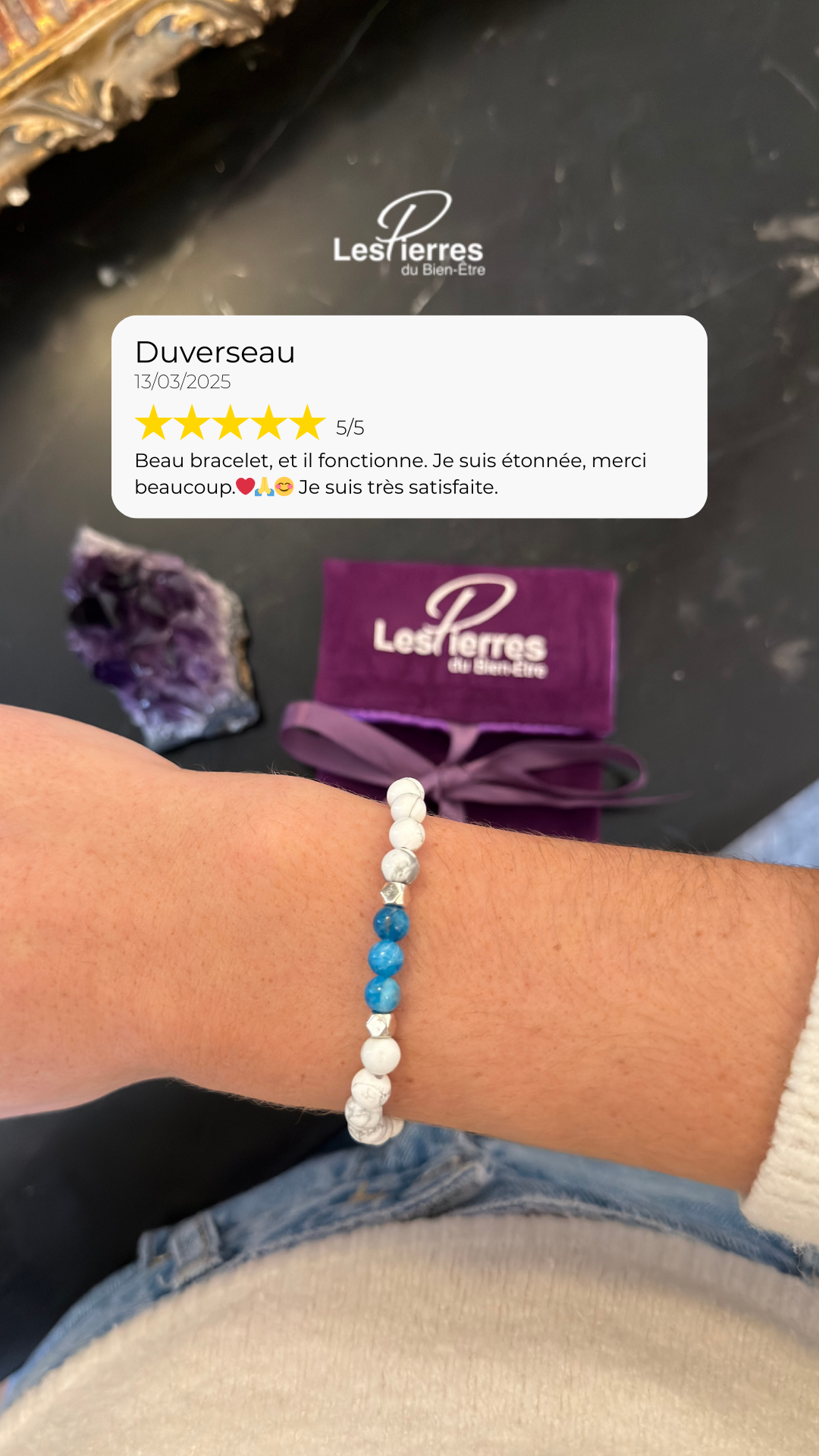 Les Pierres du Bien-Être Facebook ad from Feb 13, 2026