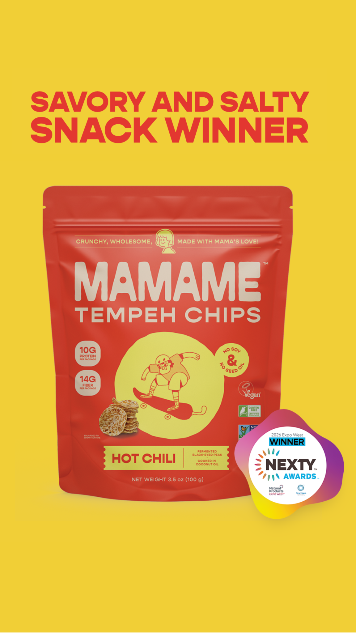Mamame Whole Foods Facebook ad: Warning: This crunch is seriously addictive.