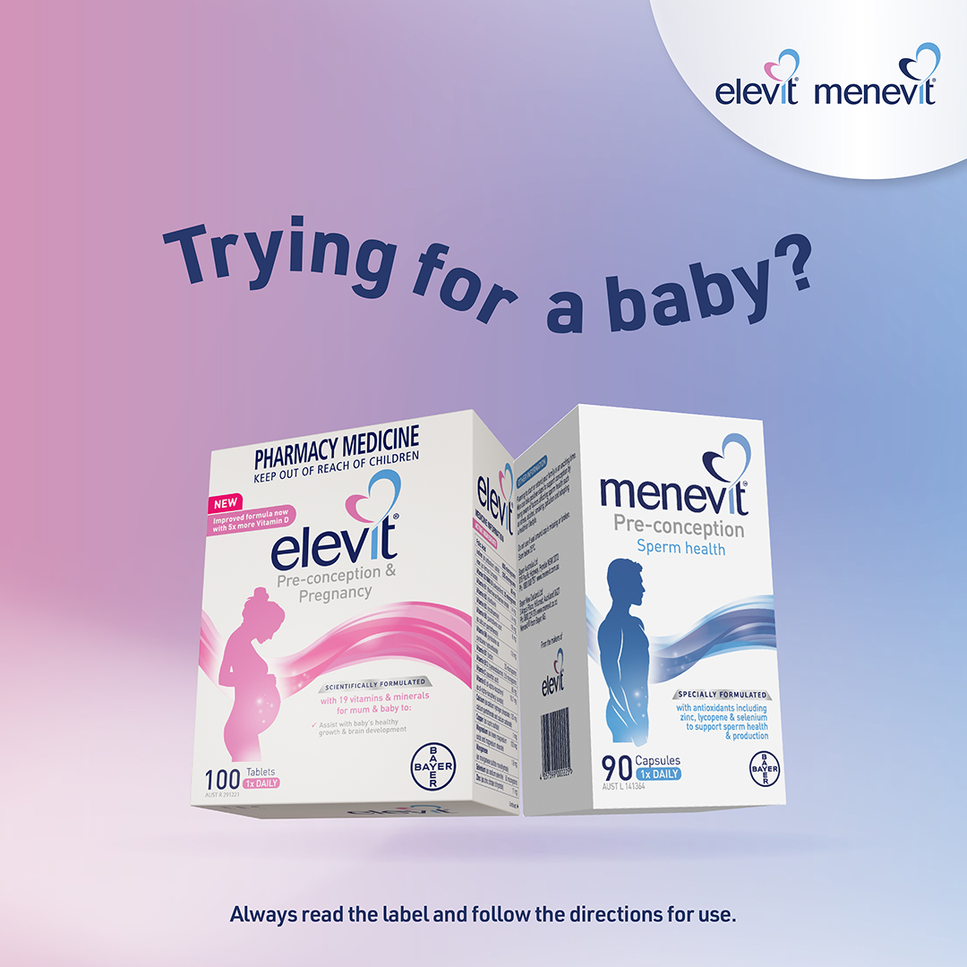 Elevit Australia Facebook ad: With Elevit and Menevit together you and your…