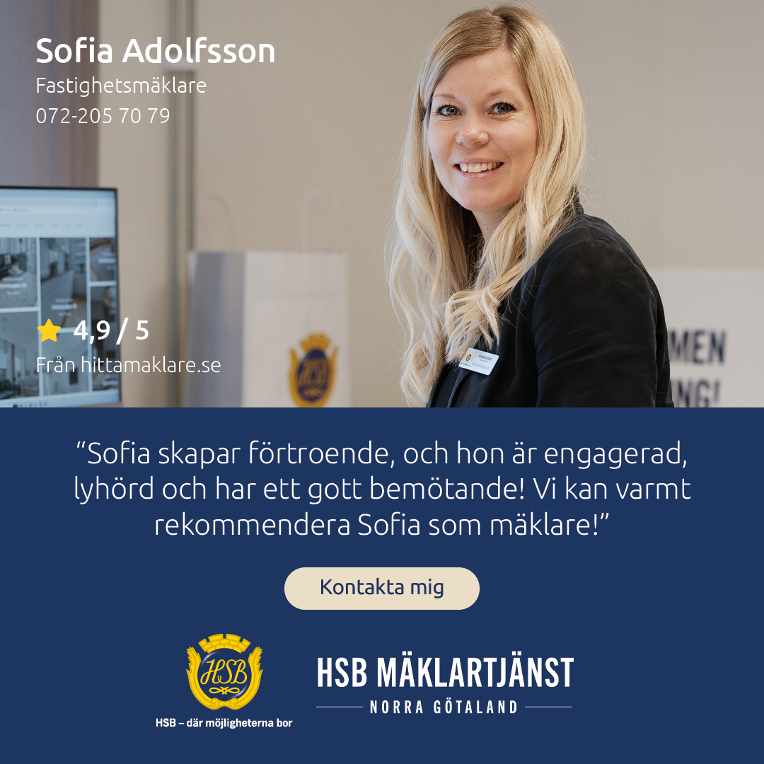 HSB Mäklartjänst Facebook ad: Sofia Adolfsson | Kontakta mig | Mäklare på HSB Mäklartjänst