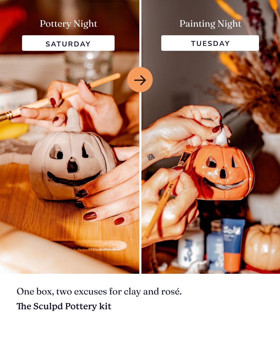 Sculpd Facebook ad: One Box, Two Evenings