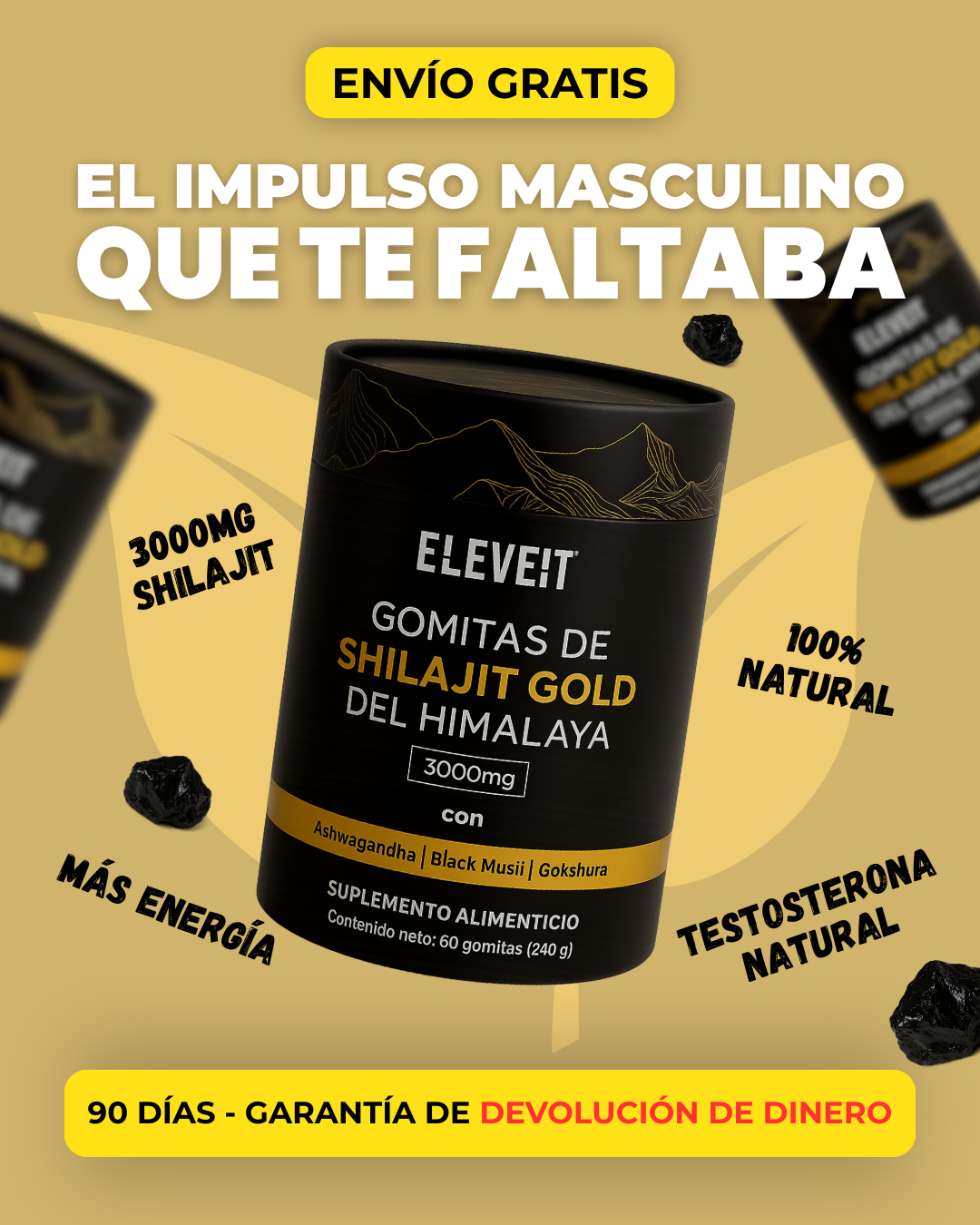 Eleveit Mex Facebook ad: Energía masculina hecha gomita