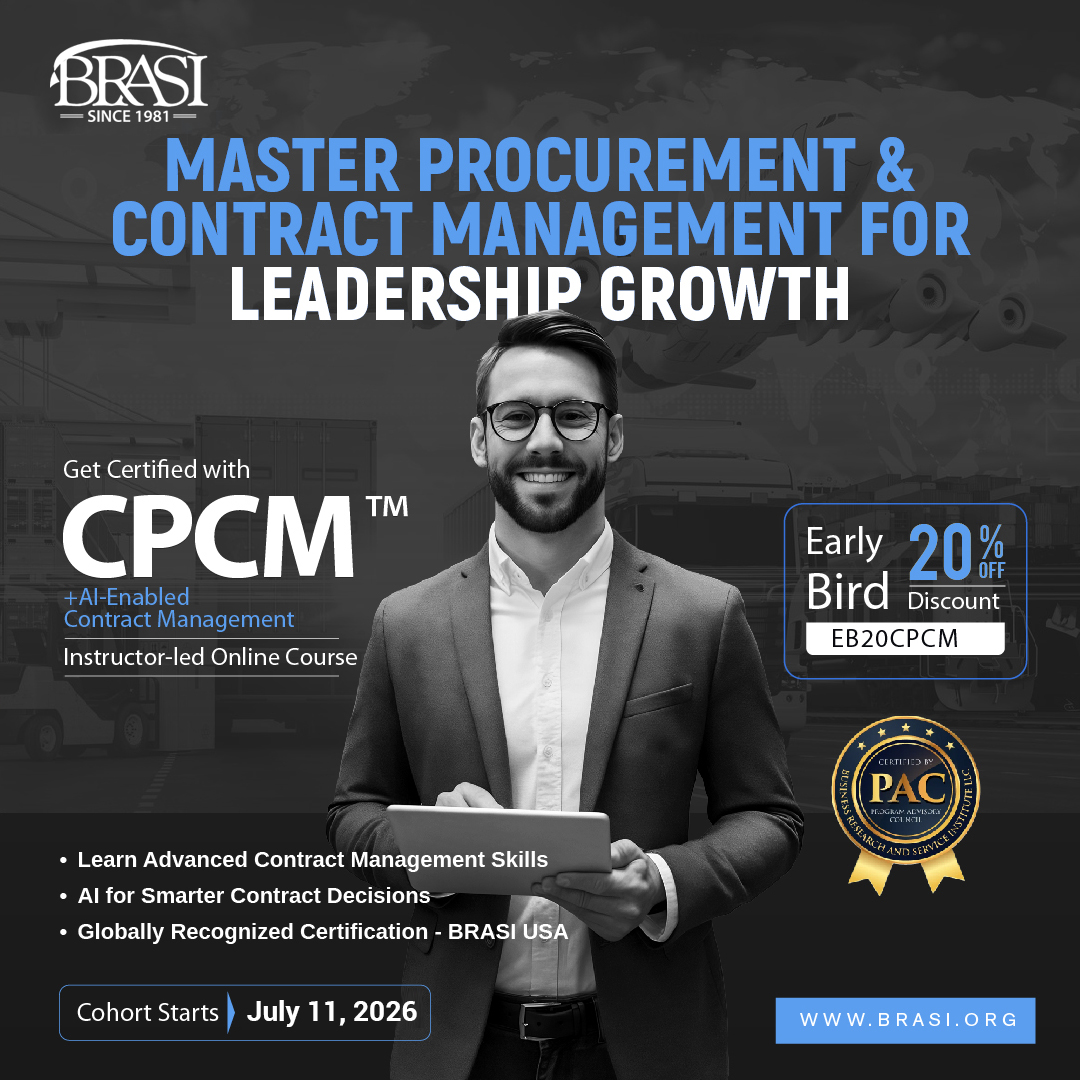 BRASI Empowering Education Facebook ad: Get Certified in AI-Enabled Contract Management
