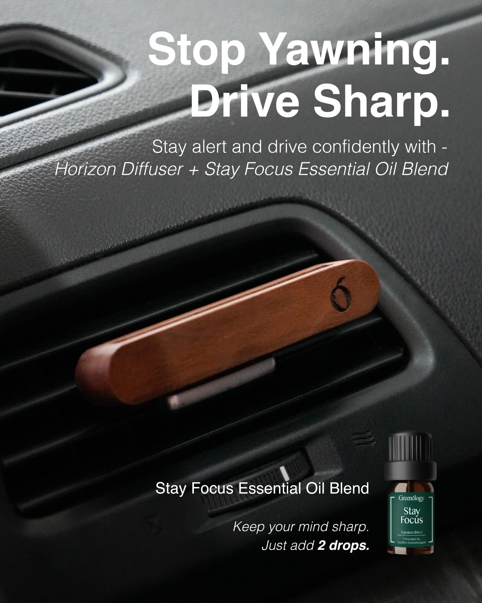 Greenology Malaysia Facebook ad: Tired of stuffy car air and that mid-drive…