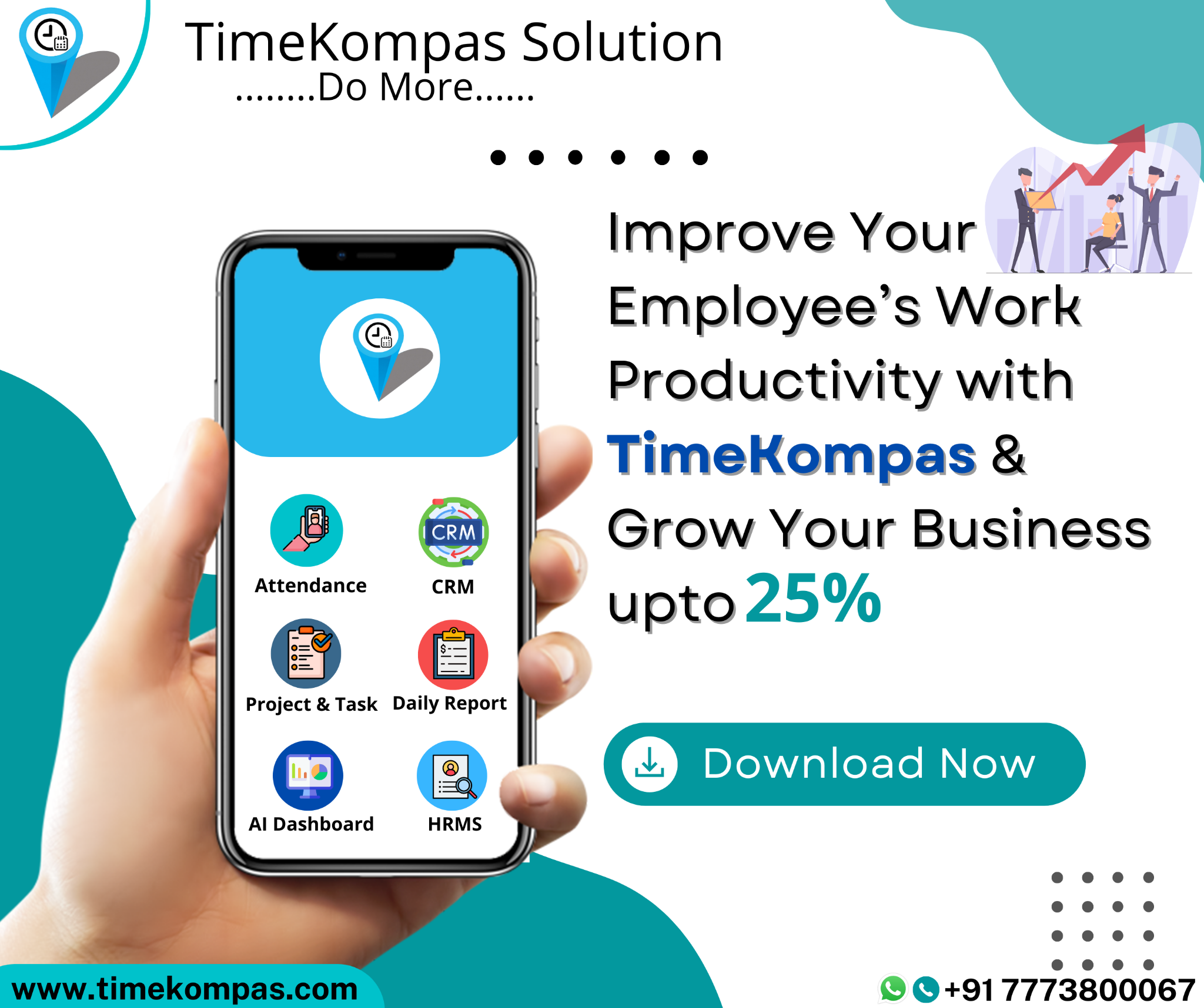 TimeKompas - AI Based Workforce Management Facebook ad: Get Free Demo
