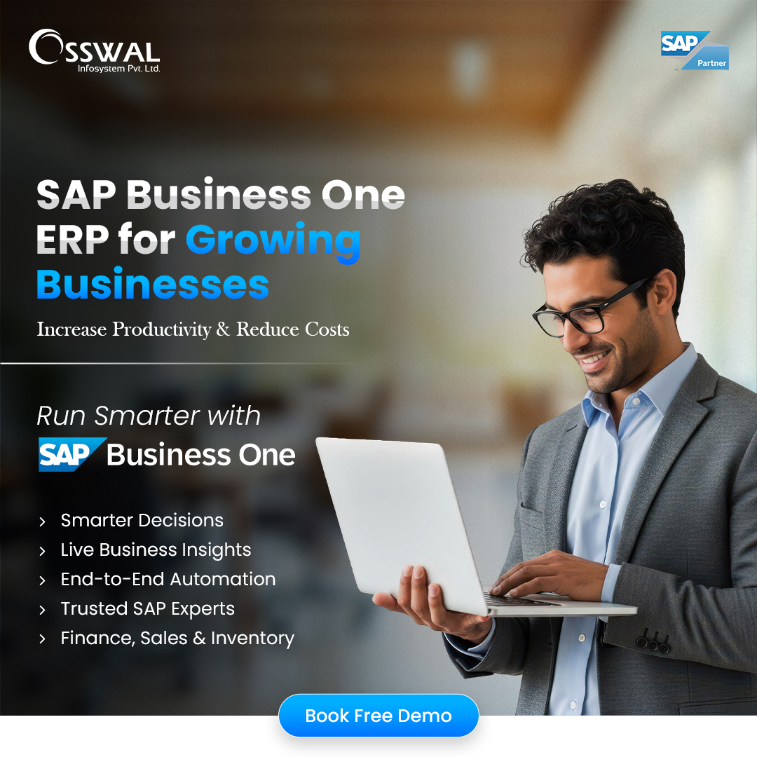 Osswal Infosystem Pvt. Ltd. Facebook ad: Grow Your Business with SAP ERP