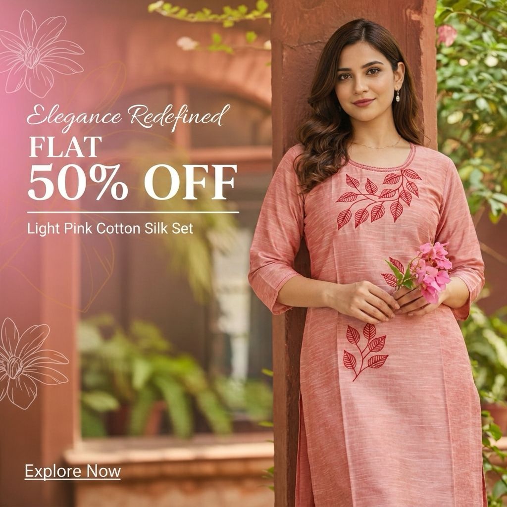 Sakta.com Facebook ad: Elegant Co-ord Set in Linen Cotton