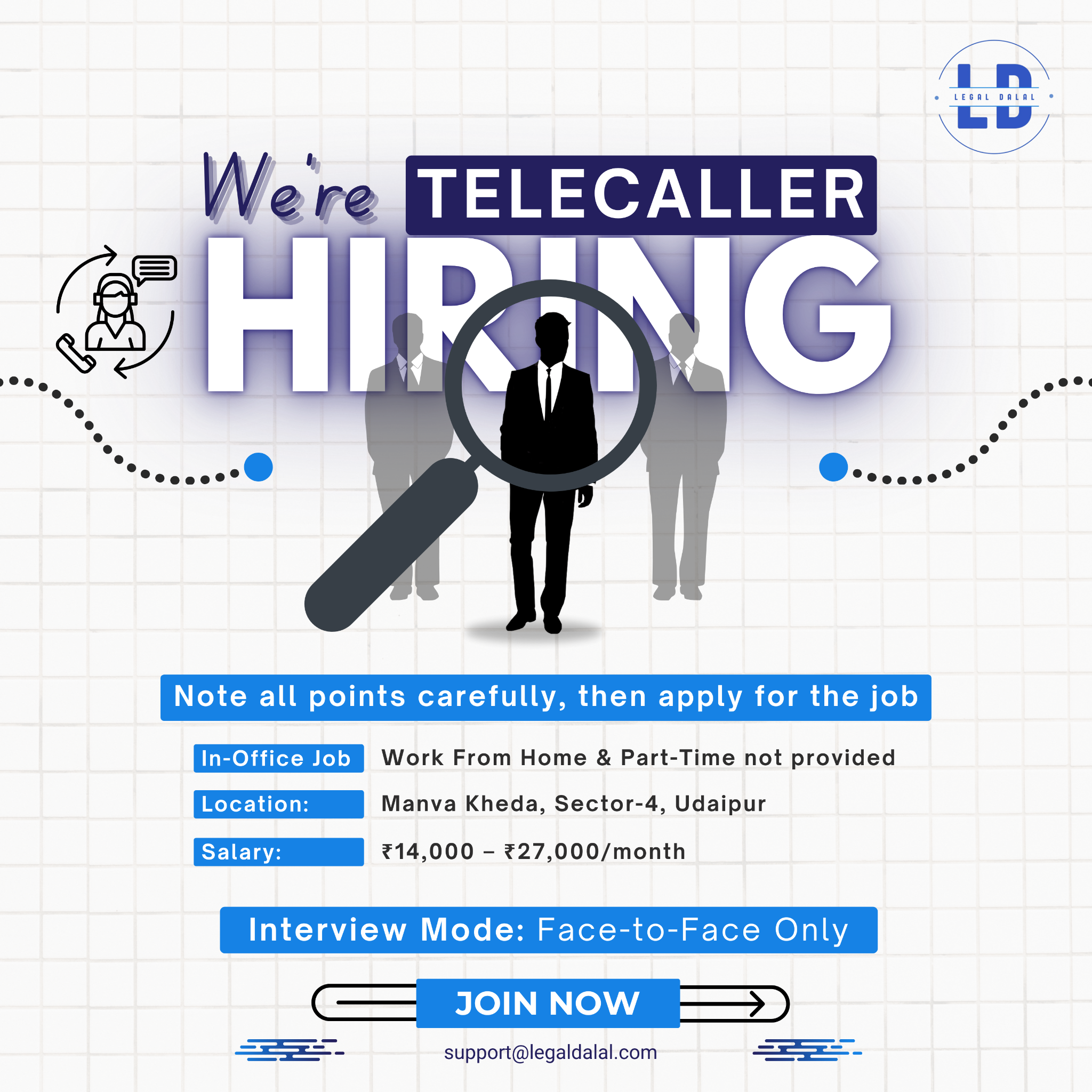 LEGAL DALAL Facebook ad: Telecaller Hiring