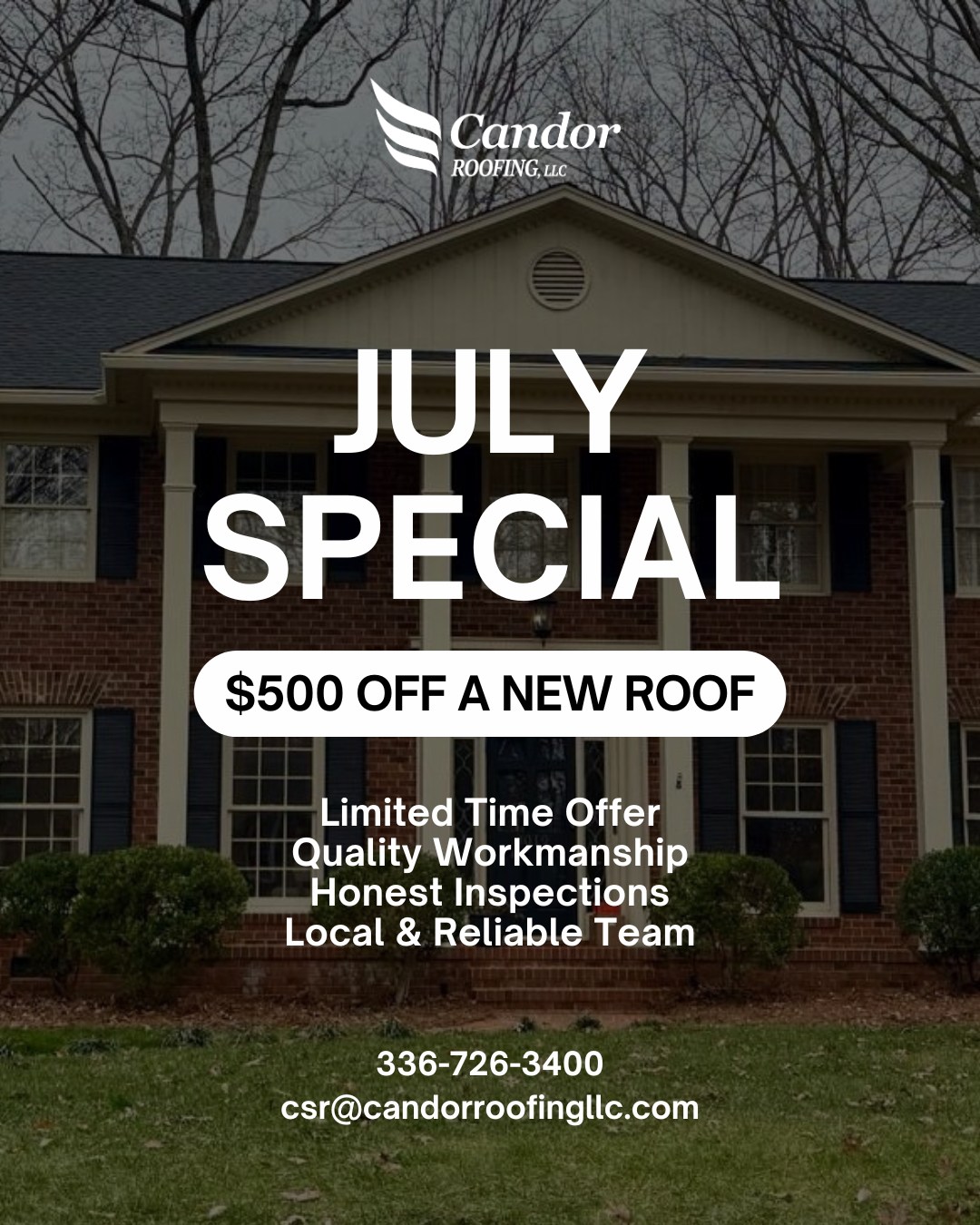 Candor Roofing, LLC Facebook ad