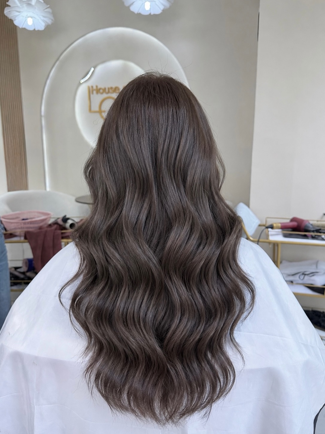 House of LOLA Facebook ad: From flat dark hair to soft ash mocha…