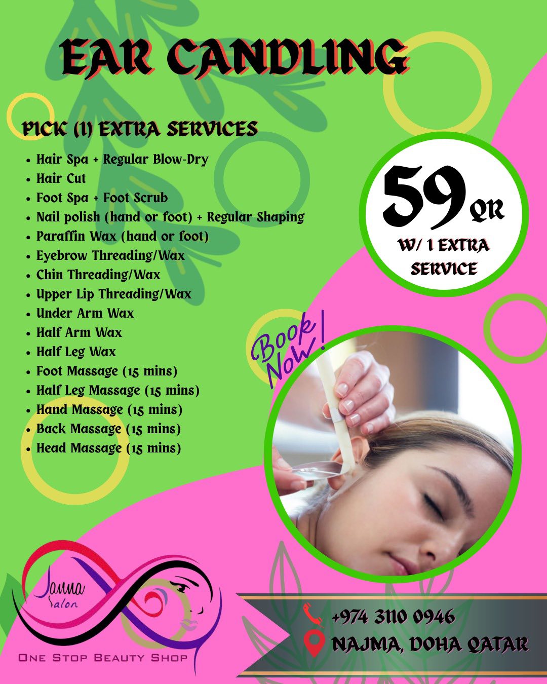 One Stop Beauty Shop NAJMA Branch Facebook ad: ATTENTION! LADIES IN QATAR