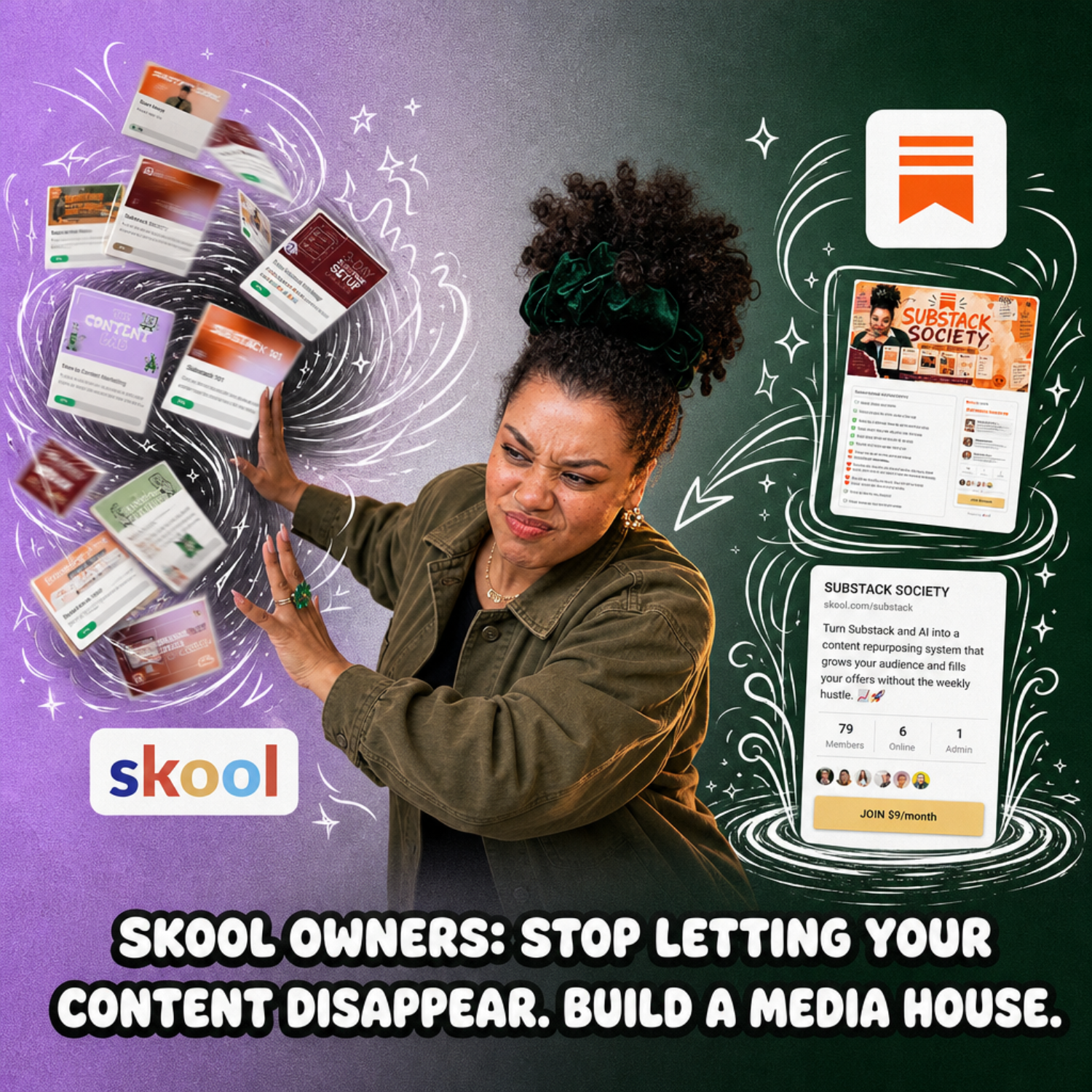 Adriana-Morena Personal Brand Designerin Facebook ad: Turn Content Into Traffic