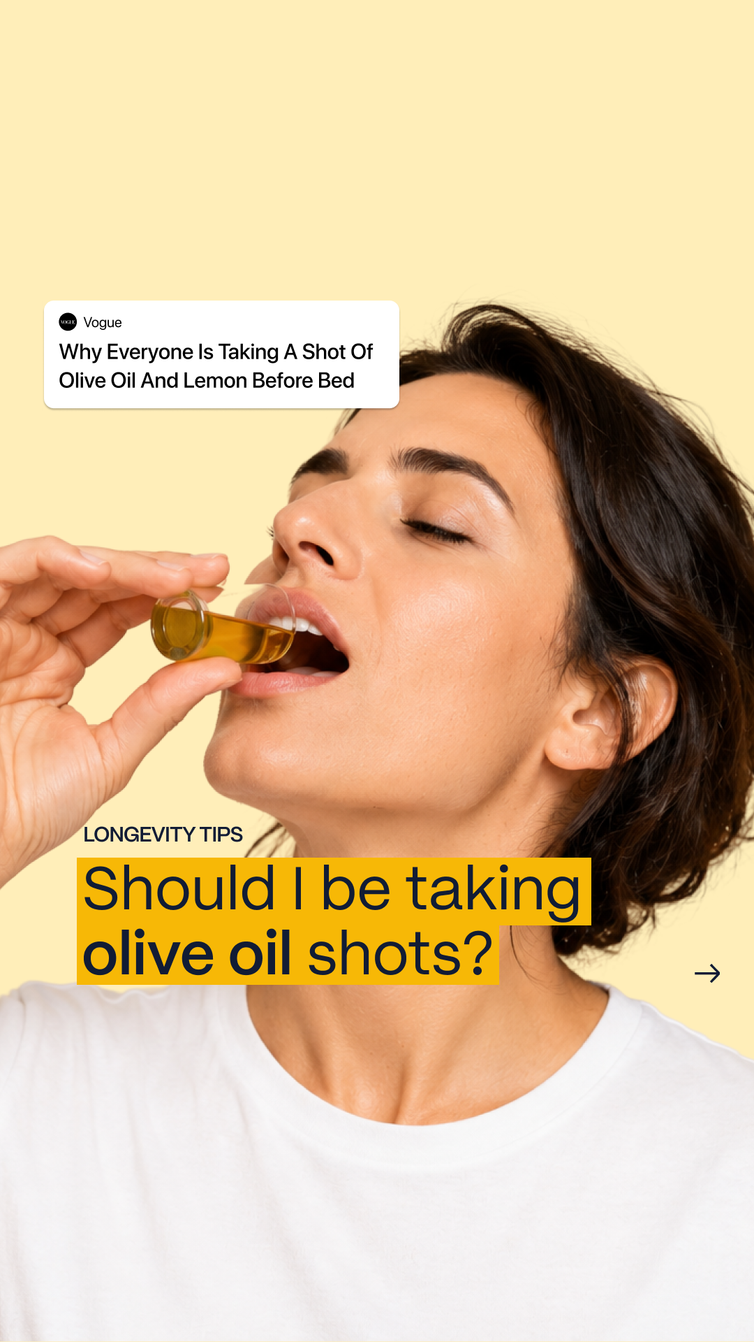 Blueprint Longevity Facebook ad: Extra Virgin Olive Oil made for Longevity