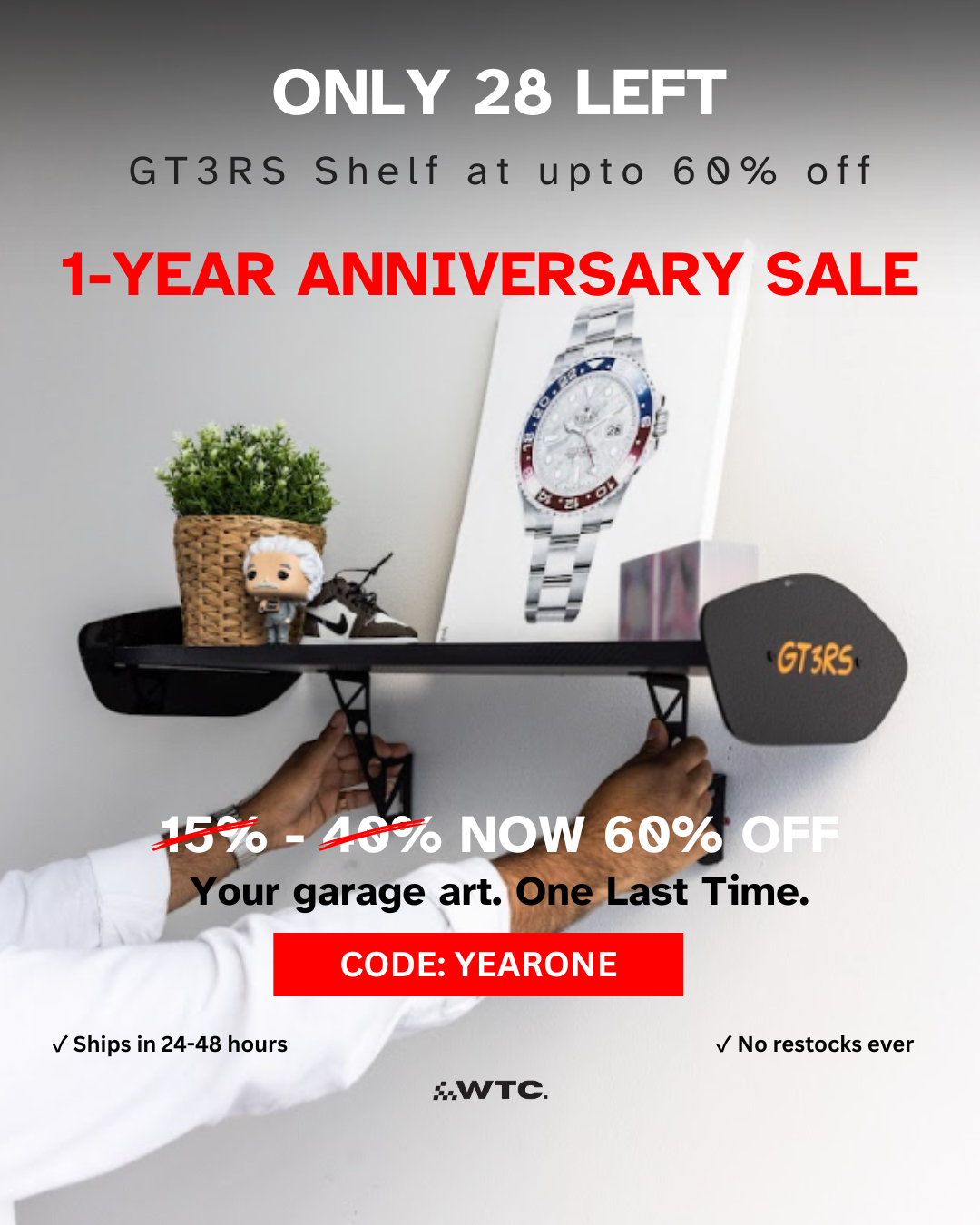 Watch The Car Facebook ad: ANNIVERSARY SALE, FINAL LAP | UP TO 70% OFF