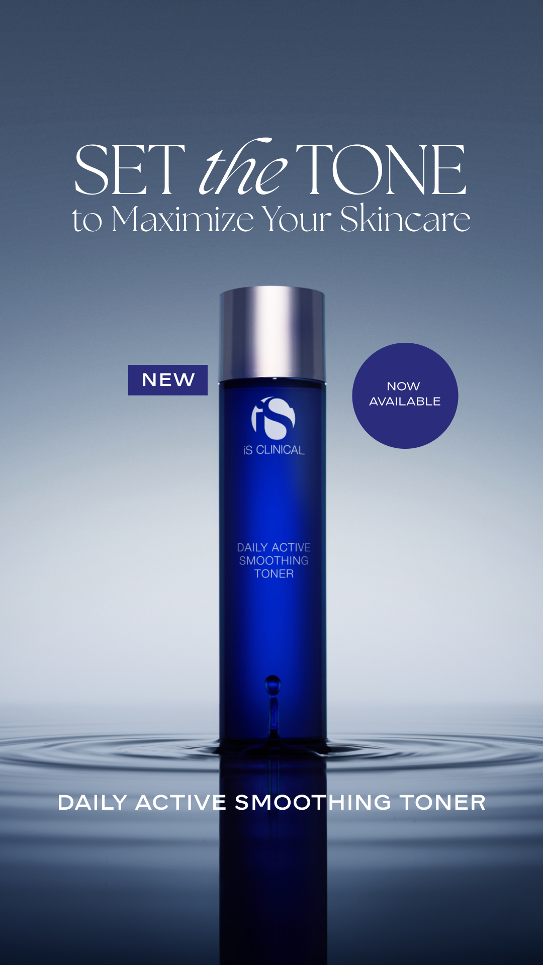 iS CLINICAL Facebook ad: NEW Daily Active Smoothing Toner