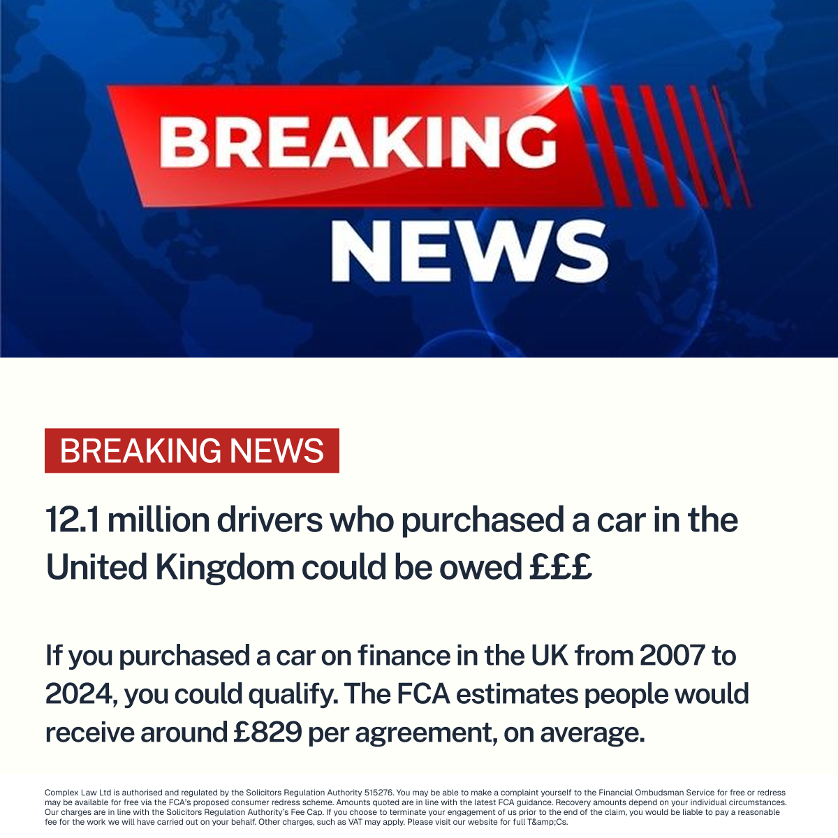 Complex Law Facebook ad: Find Out If You're Owed £££