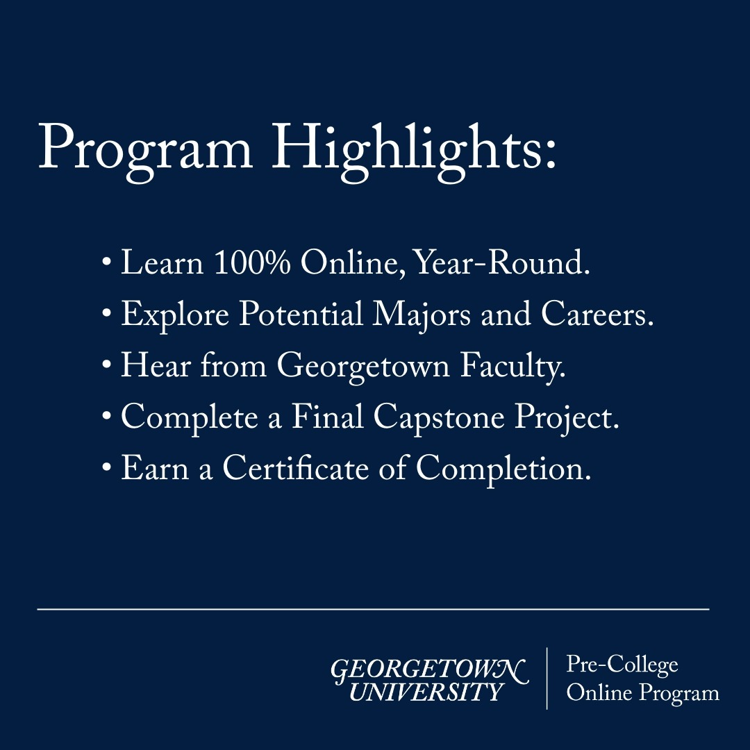 Georgetown University Pre-College Online Program Facebook ad
