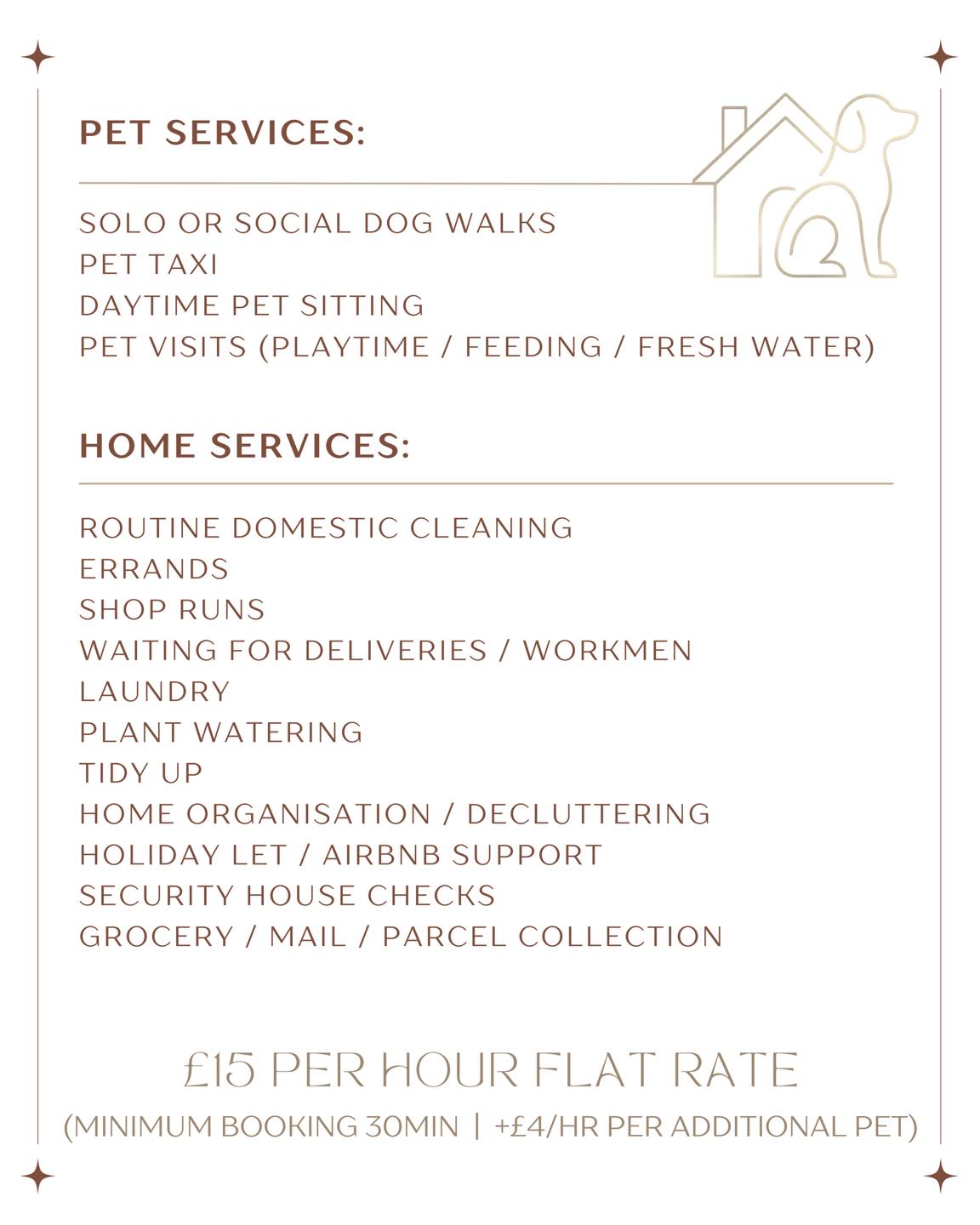 The Home & Pet Concierge Facebook ad: Introductory Offer: Get your first 5 hours HALF…