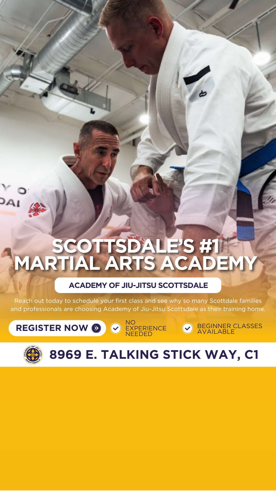 Academy of Jiu-Jitsu Scottsdale Facebook ad from May 7, 2026