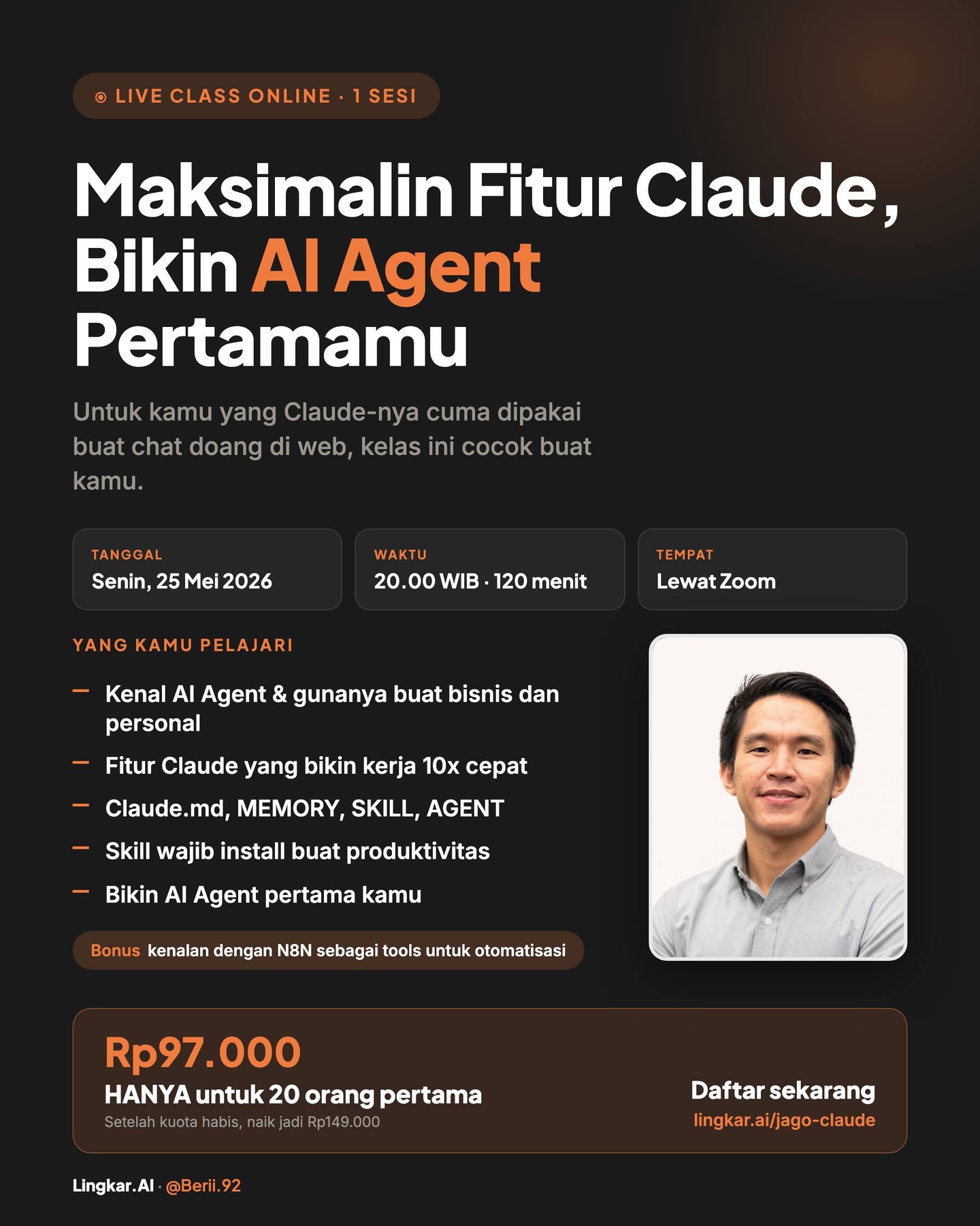 Oktoberiman Facebook ad: Maksimalkan Semua Fitur di Claude + Bikin AI Agent…