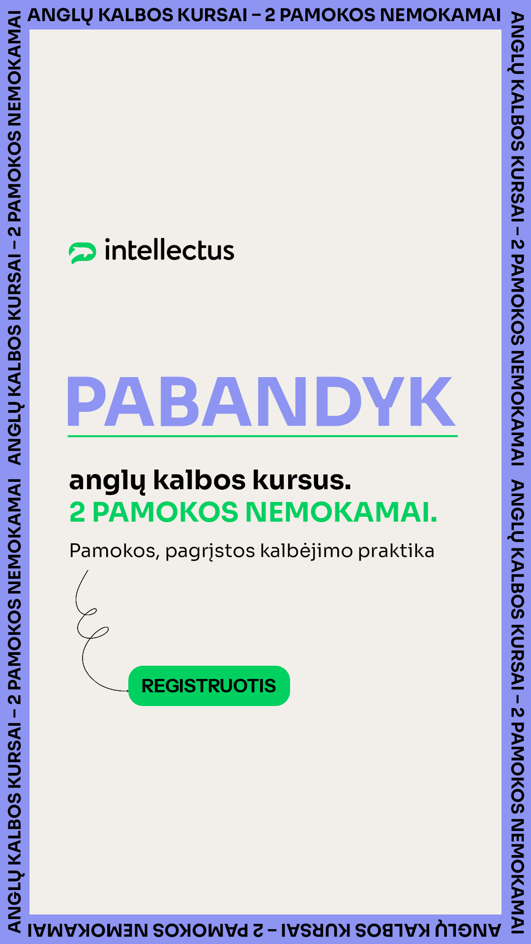 Anglų kalbos mokykla „Intellectus“ Facebook ad