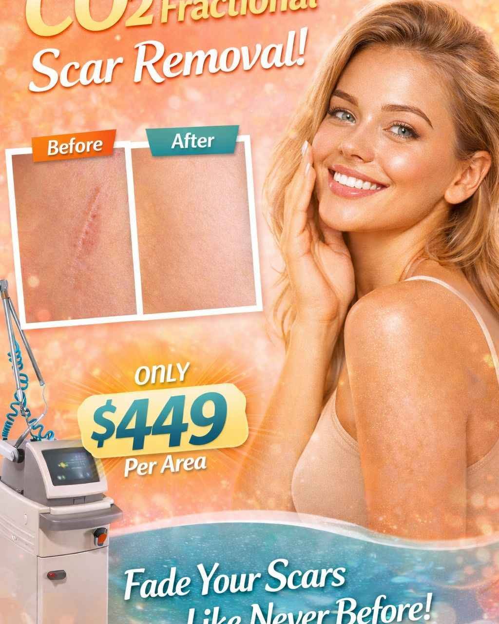 Ria Sean Facebook ad: CO₂ Fractional Laser for Scar Removal