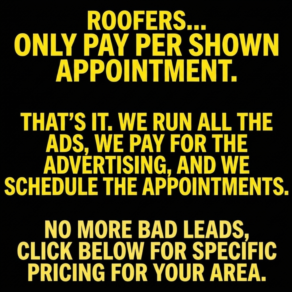 RooferStage Facebook ad: 75 sit downs or you don't pay - no adspend, no retainers