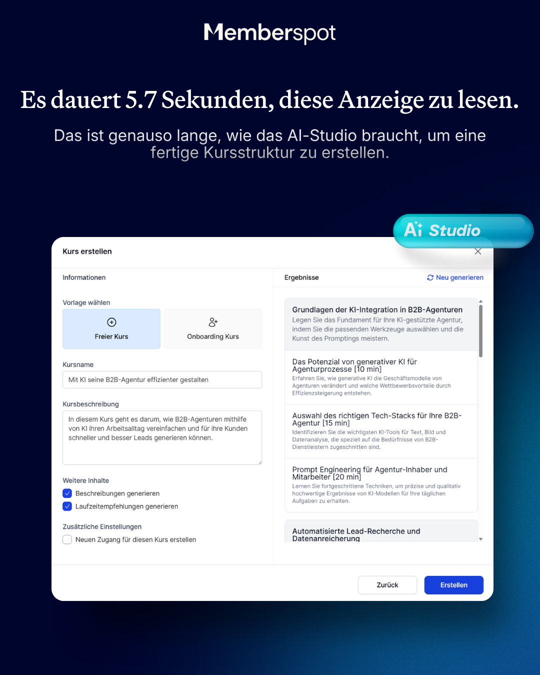 Memberspot GmbH Facebook ad