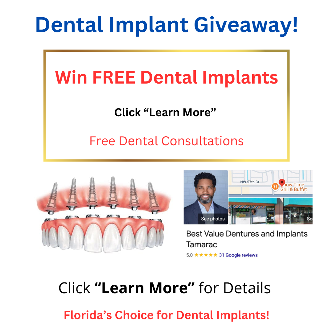 Best Value Dentures and Implants Tamarac Facebook ad: Florida Dental Implants